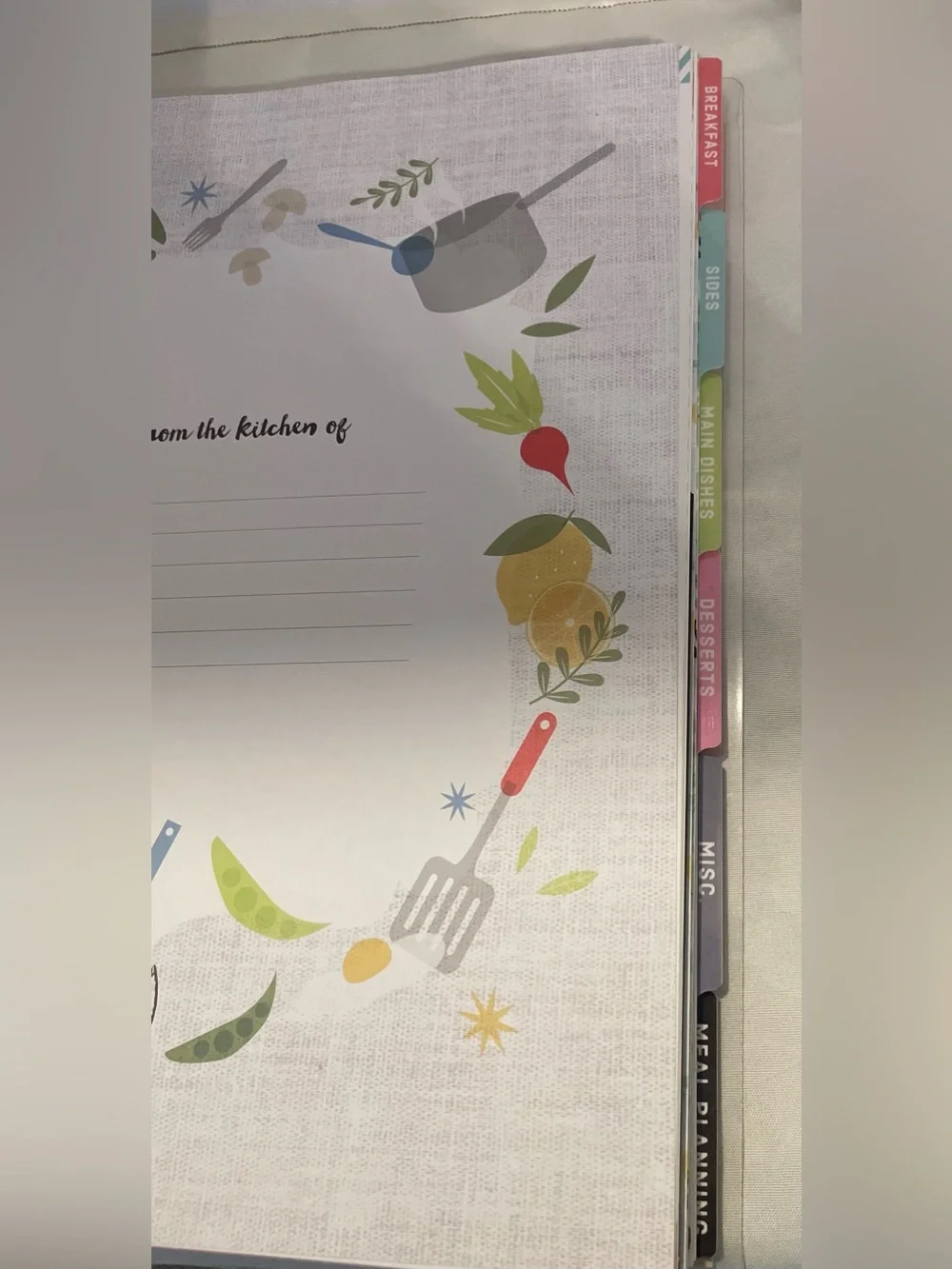 “Let’s Cook” recipe binder, spiral kitchen planner w/stickers & tabbed sections